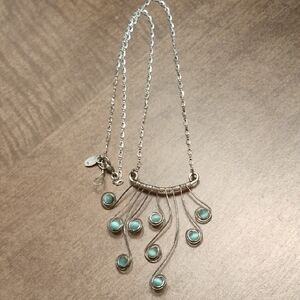 Elegant Silver Necklace with Turquoise Accents